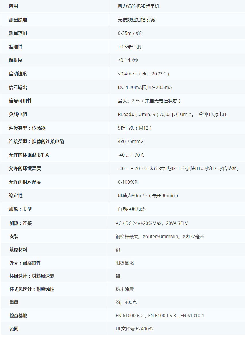 德***科瑞文Kriwan INT10風(fēng)速傳感器13N219S35技術(shù)參數(shù)