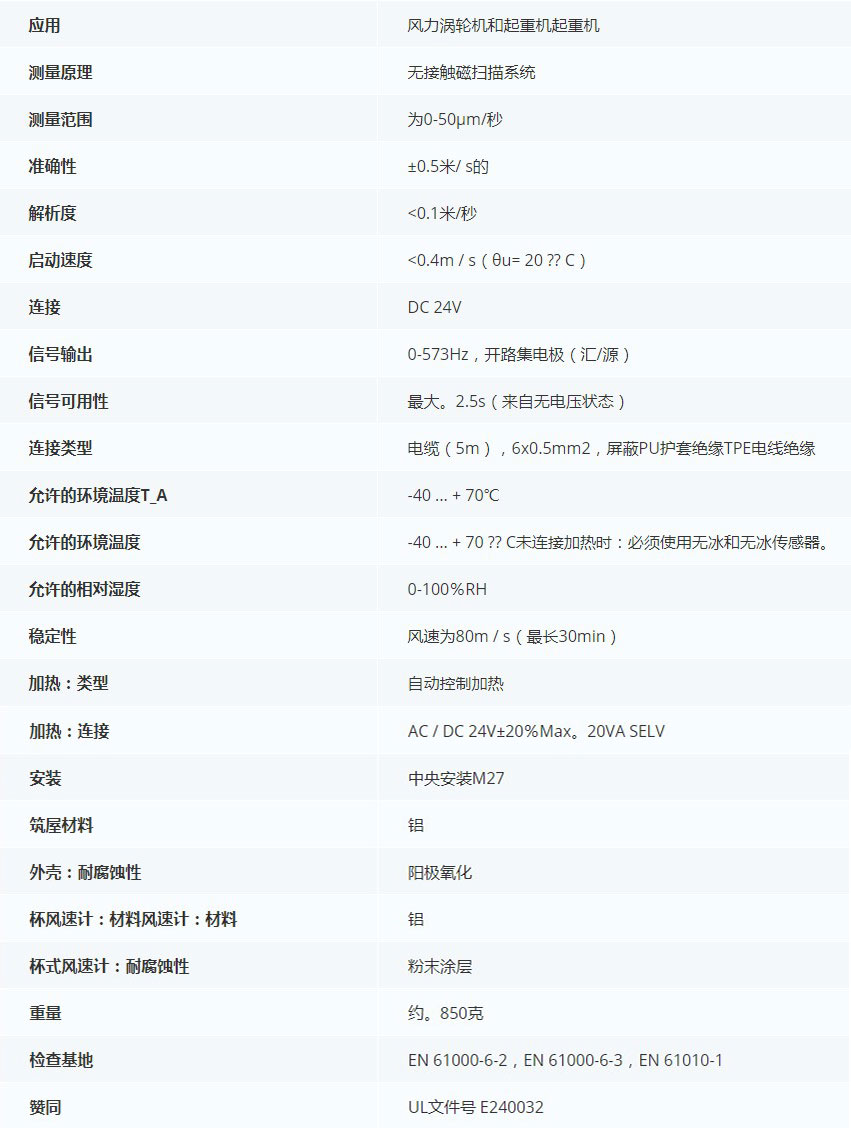 德***科瑞文Kriwan INT10 OC風速傳感器13N293技術參數(shù)