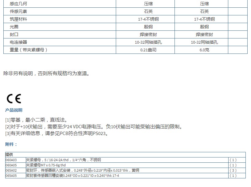 美***PCB高分辨率ICP?壓力探頭技術參數(shù)